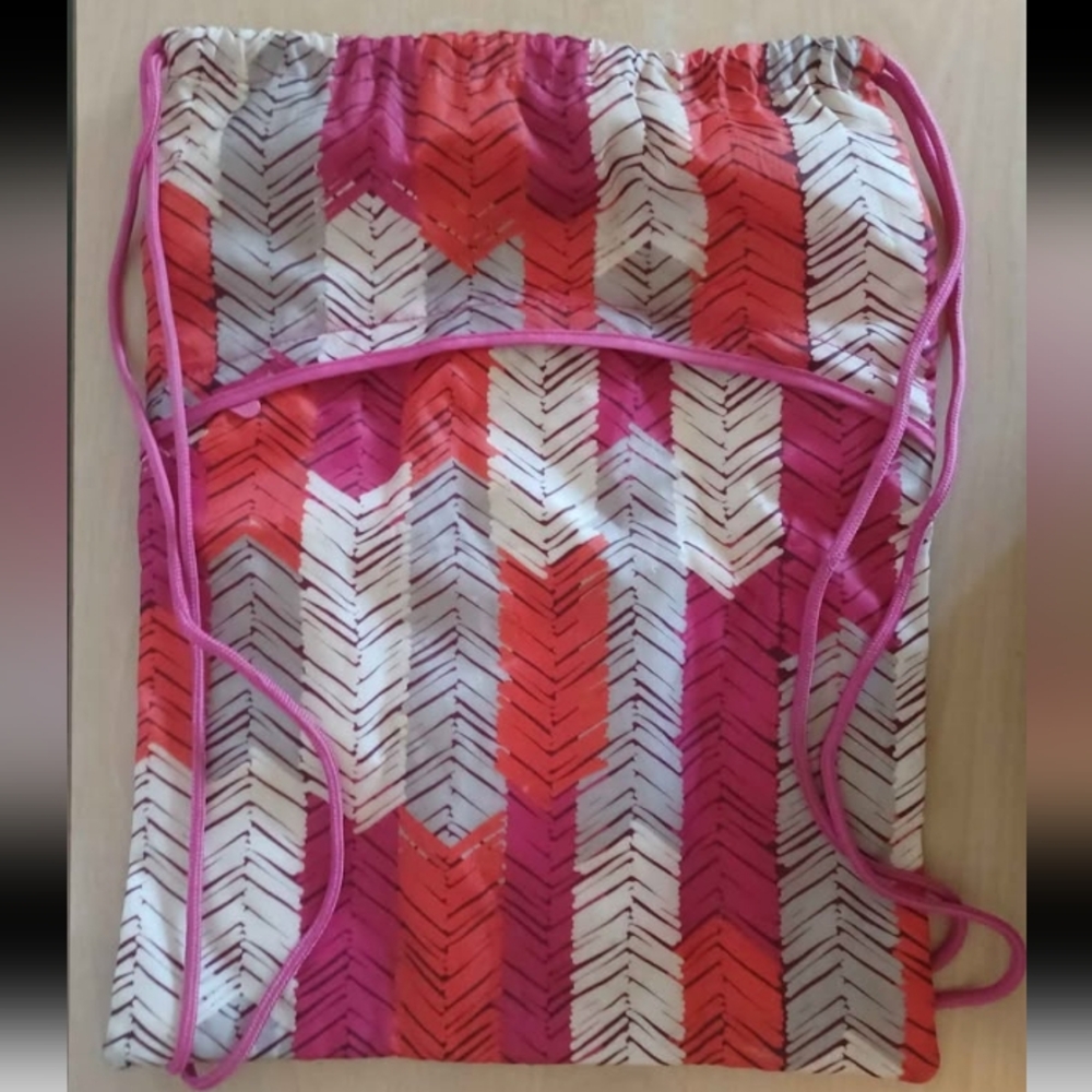 Thirty-One Pink and Red Chevron Backpack